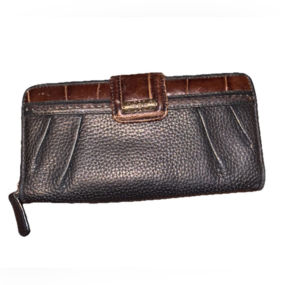 Vintage Brighton Pebble Black‎ Brown Leather Wallet